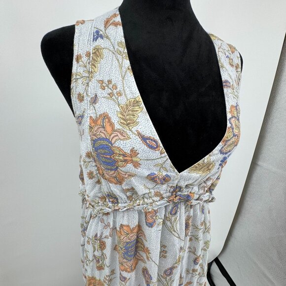 Rachel Zoe Babydoll Maxi‎ Dress M Cotton Empire Waist V Neck Cottagecore Boho - Picture 3 of 6